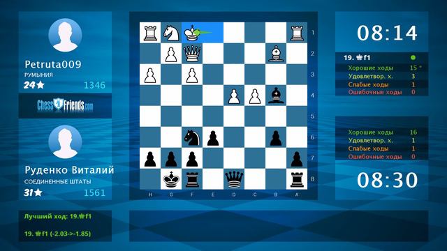 Chess Game Analysis: Petruta009 - Руденко Виталий : 0-1 (By ChessFriends.com) смотреть онлайн