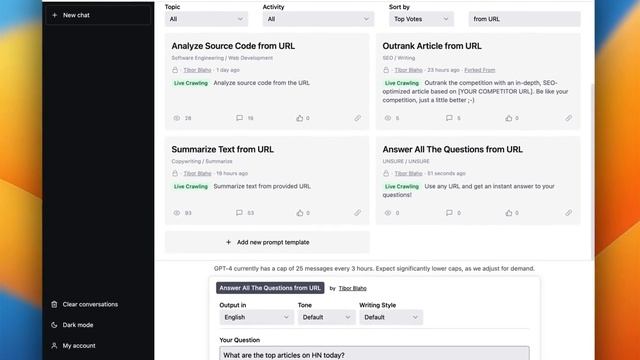 AIPRM Multiple Prompt Variables + Live Crawling for Hackernew Top Articles Demo [2023-03-24] смотреть онлайн