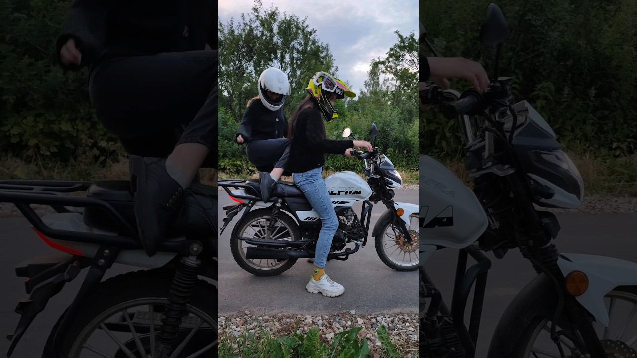 Садитесь на мотоцикл аккуратно #мото #мопед #альфа #мотодевушка #прикол #alpha #125 смотреть онлайн
