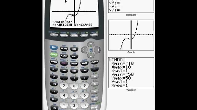 TI-84 plus graph local max, min, x-intercept(s), y-intercept смотреть онлайн