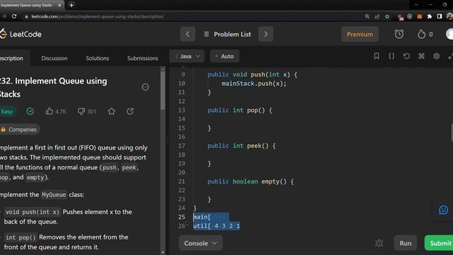 Implement Queue using Stacks - LeetCode #232 смотреть онлайн