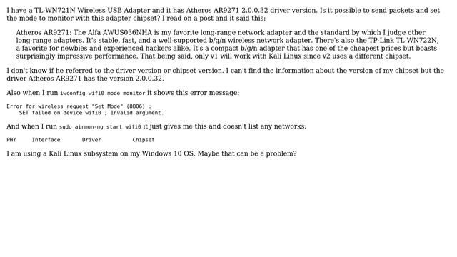 Unix & Linux: Does my Wireless USB Adapter support monitor mode? смотреть онлайн