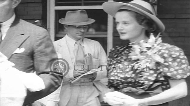 Franklin Delano Roosevelt, Junior and his wife walk out of a hospital with their ...HD Stock Footag смотреть онлайн