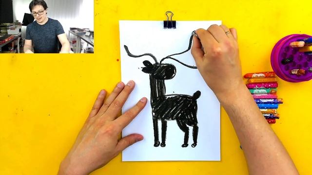 Как нарисовать Оленя и Дерево весной - уроки рисования смотреть онлайн