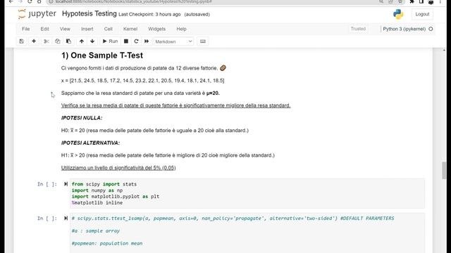 STATISTICA IN PYTHON! | Test di Ipotesi | T-TEST con Libreria Scipy! смотреть онлайн