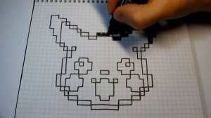 РИСУЕМ БЫСТРО - ПОКЕМОНА ПИКАЧУ. Рисуем по клеточкам пикачу.