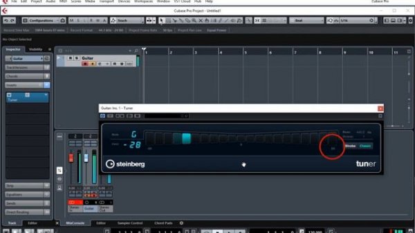 Cubase Tip: Use Cubase Tuner to Tune a Guitar