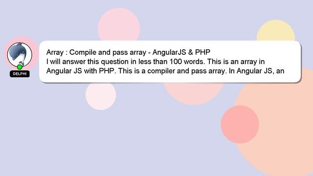 Array : Compile and pass array - AngularJS & PHP смотреть онлайн
