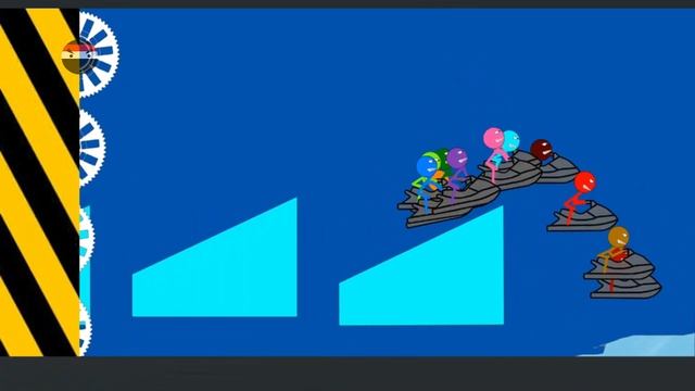 Stickman Jet Ski Crush - Stickmen Color Survival Race In Algodoo