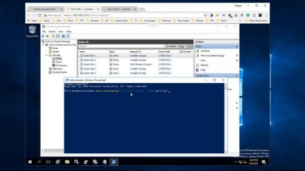 Microsoft Windows Powershell Change Owner Node of Available Storage in Failover Cluster group