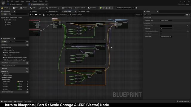 Unreal Engine 5 | Intro to Blueprints | Part 5: Scale Change & Lerp (Vector) Node смотреть онлайн