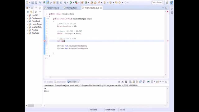 Java variables data types and comments - Lesson 3 смотреть онлайн