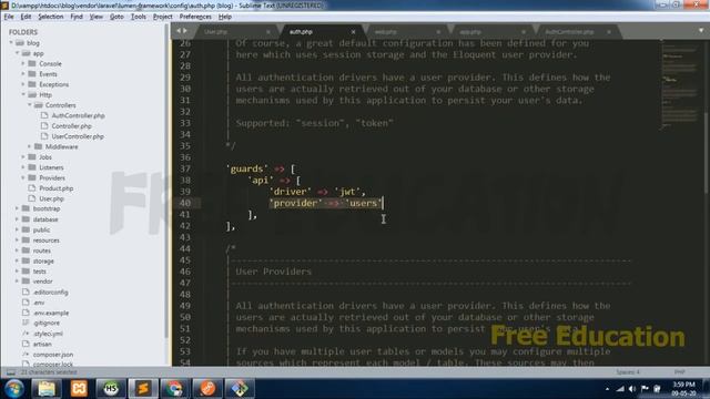 JWT Authentication in Lumen | Lumen in Tamil | FreeEducation in Tamil part 17 смотреть онлайн