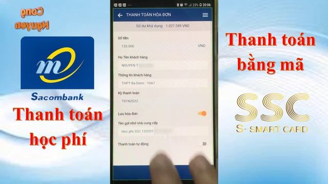 Hướng Dẫn Cách Thanh Toán Học Phí SSC Bằng Điện Thoại Qua Tài Khoản Sacombank | Cong Nguyen #44 смотреть онлайн