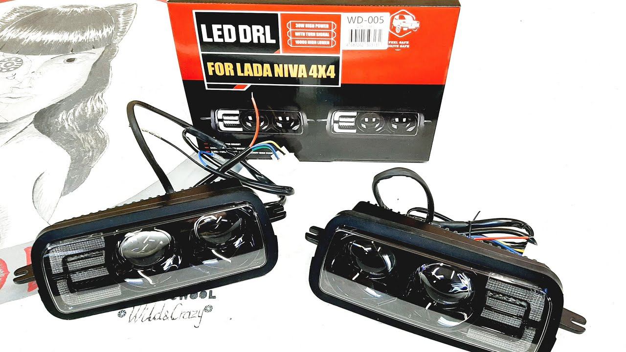 Линзованные надфарники с ближним светом на Ниву. смотреть онлайн