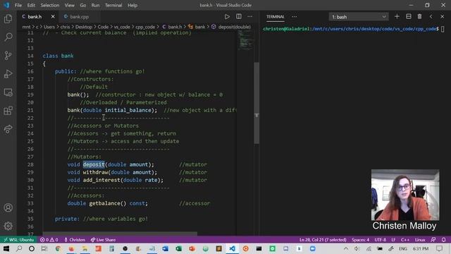 Classes & Objects: Class member functions (Constructors, Accessors, Mutators) смотреть онлайн