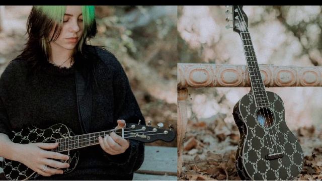 Билли Айлиш и её укулеле! Подписная модель от компании Fender! Billie Eilish!