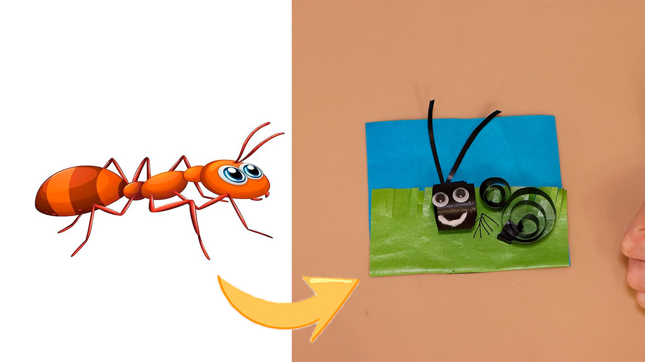 Детские поделки Муравей своими руками, простые поделки из бумаги в детский сад и в школу для детей смотреть онлайн