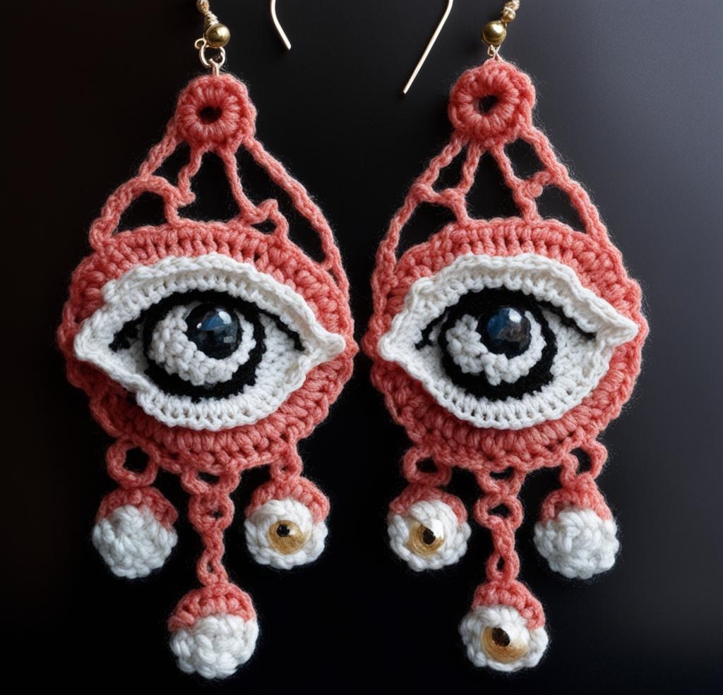 Вязаные серьги, созданные с помощью нейросети смотреть онлайн