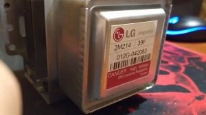 Магнетрон для микроволновой печи LG 2M214, Witol 2M319J подключение 90° (80*95 мм)