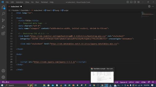 Create a Datatable Using Html & jQuery ajax example смотреть онлайн