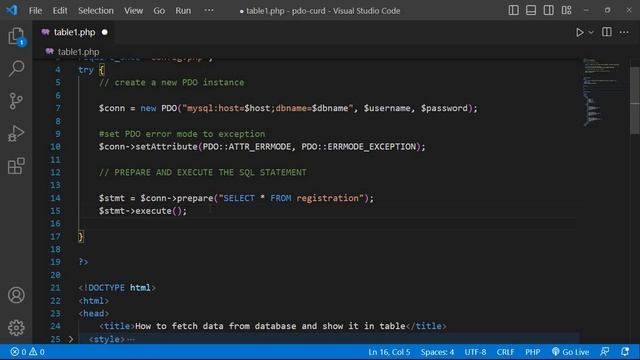 Fetching data from a database using PDO in PHP || Using PDO to fetch data from a database in PHP смотреть онлайн