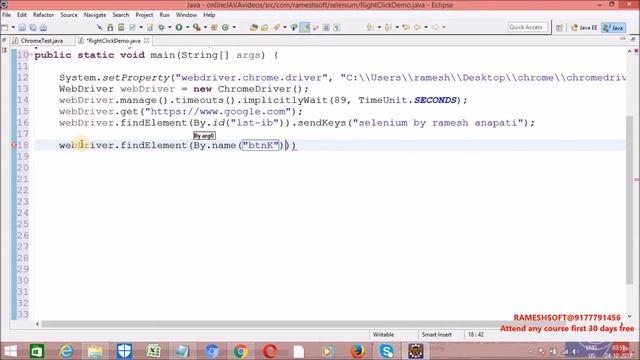 RAMESHSOFT: How to perform right click operations in selenium WebDriver||Selenium in Realtime смотреть онлайн