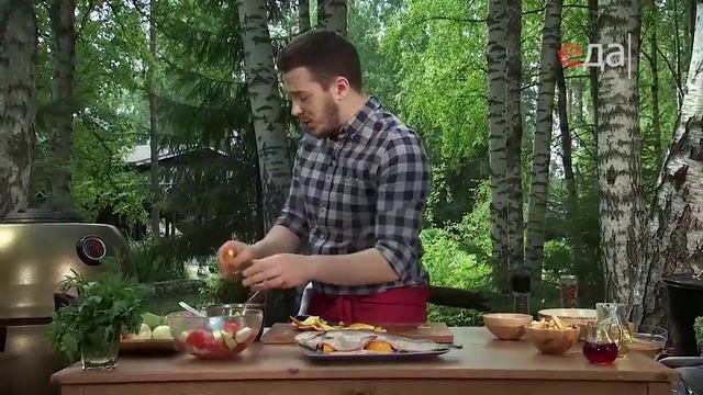 Карельская форель с овощами и апельсиновым джемом