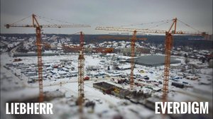 КРАНЫ ЛСР | Башенный кран EVERDIGM | Башенный кран LIEBHERR | Зима