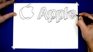 Простое 3D Граффити Как нарисовать иллюзию Apple