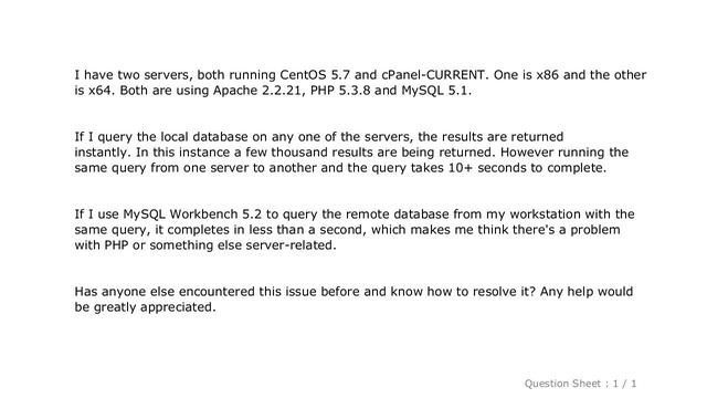 MySQL : PHP: Remote MySQL connections very slow смотреть онлайн