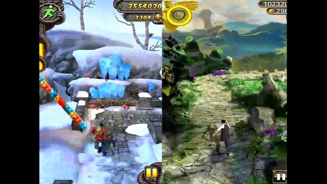 Temple Run 2 Frozen Shadows VS Temple Run Oz Android iPad iOS Gameplay HD смотреть онлайн