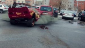 Lightning McQueen TRANSFORMERS in Real Life on Road cars