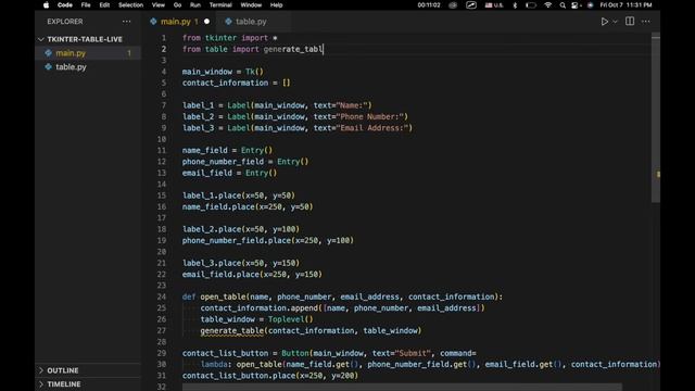 Tkinter - Tables смотреть онлайн