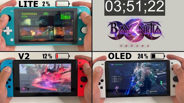Battery Life of Bayonetta 3 on Nintendo Switch LITE vs. Standard V2 vs. OLED смотреть онлайн