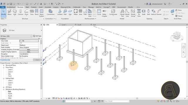 Foundation Plan in Revit Tutorial (Footing in Revit) смотреть онлайн