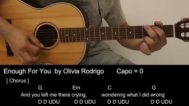 Enough For You - Olivia Rodrigo Guitar Tutorial with Chords / Lyrics смотреть онлайн