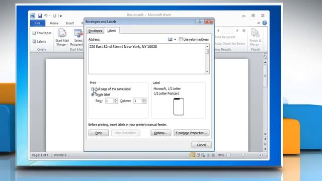How to create labels in word 2007 on Windows® 7 смотреть онлайн