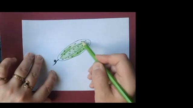 Как нарисовать огурец, легко и просто смотреть онлайн