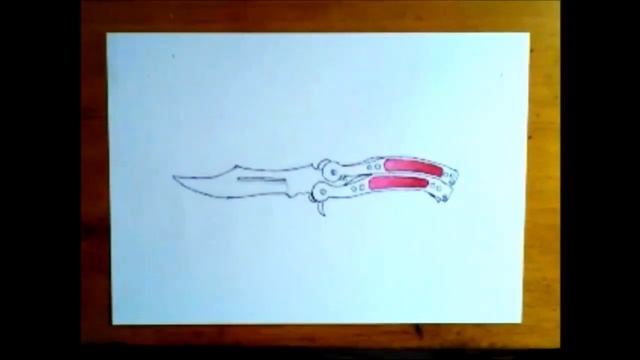 Как нарисовать нож Бабочка - градиент . смотреть онлайн