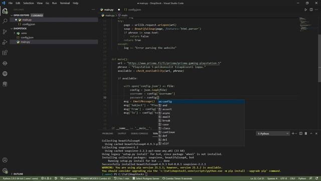 Checking online shop stock using Python смотреть онлайн