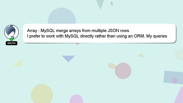 Array : MySQL merge arrays from multiple JSON rows смотреть онлайн