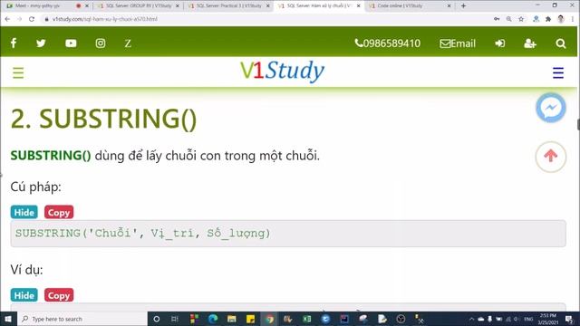 SQL Server: Các hàm xử lý chuỗi (str, substring, left, right, len, lower, upper, ltrim, rtrim, ...) смотреть онлайн