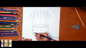 Как нарисовать колодец. Онлайн-школа рисования «Малевашки»