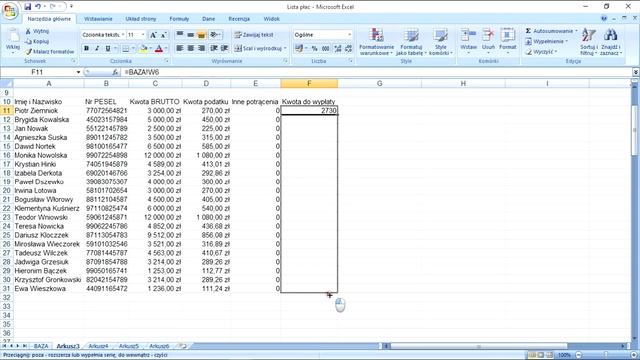 034 MS Excel cz 8 Lista płac budowanie arkuszy do wydruku смотреть онлайн