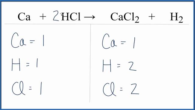 How to Balance Ca + HCl = CaCl2 + H2 (Calcium + Hydrochloric acid) смотреть онлайн