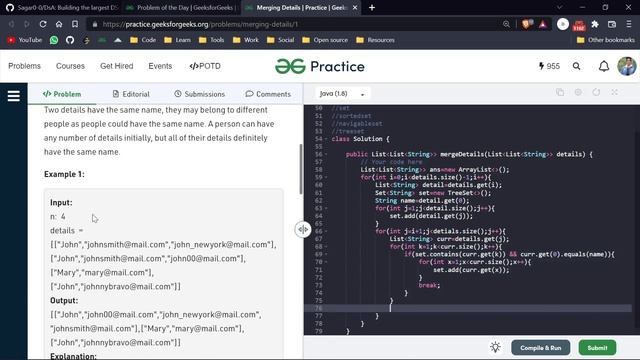 Day 59 - Merging Details || Union-Find || GFG POTD 30 August смотреть онлайн
