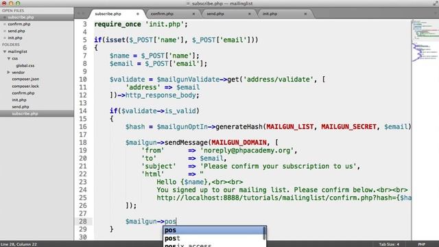 PHP Mailing List: Subscribing Users (5/6) смотреть онлайн