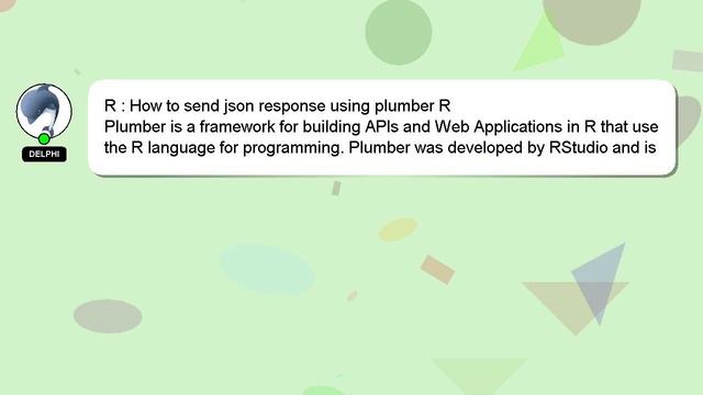 R : How to send json response using plumber R смотреть онлайн