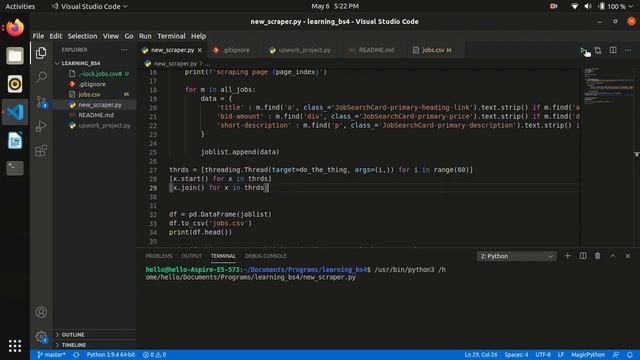 Really fast Freelancer dot com scraper using threading in python(bs4 + requests) смотреть онлайн